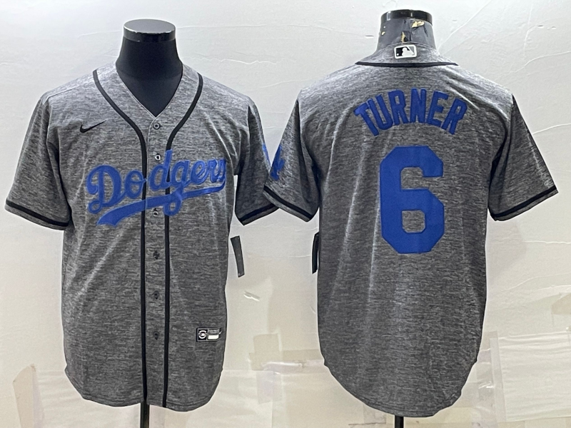 Men's Los Angeles Dodgers Trea Turner Nike Gray Alternate Team Jersey